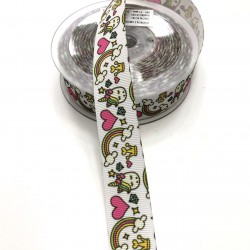 Unicorn Desenli Grogren Kurdele 2,5 cm-DGK-1125