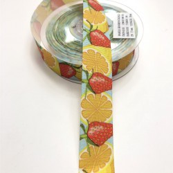 Meyve Desenli Grogren Kurdele 2,5 cm-DGK-1127