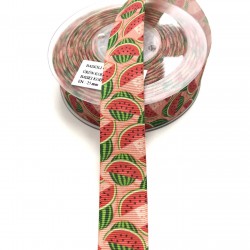 Karpuz Desenli Grogren Kurdele 2,5 cm-DGK-1137