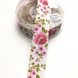 Çiçek Desenli Grogren Kurdele 2,5 cm-DGK-1144