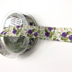 Çiçek Desenli Grogren Kurdele 2,5 cm-DGK-1147