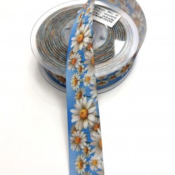 Papatya Desenli Grogren Kurdele 2,5 cm-DGK-1150