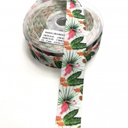 Flamingo Desenli Grogren Kurdele 2,5 cm-DGK-1152