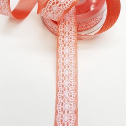 Kırmızı Beyaz Baskılı Kurdele 2,5 cm-DGK-1158