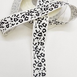 Leopar Desenli Krem Baskılı Kurdele 2,5 cm-DGK-1174 Leopar Desenli Krem Baskılı Kurdele 2,5 cm-DGK-1174