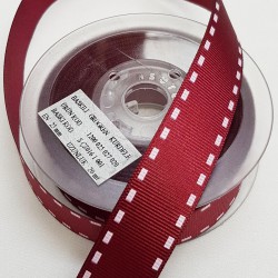 Bordo Çizgili Baskılı Kurdele 2,5 cm-DGK-1176