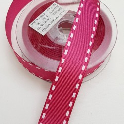 Fuşya Çizgili Baskılı Kurdele 2,5 cm-DGK-1178