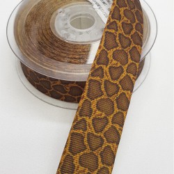 Kahverengi Baskılı Kurdele 2,5 cm-DGK-1187 Kahverengi Baskılı Kurdele 2,5 cm-DGK-1187