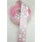 Pembe Noktalı Baskılı Kurdele 2,5 cm-DGK-1199