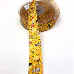 Baskılı Saten Kurdele 2,5 cm-DGK-1235