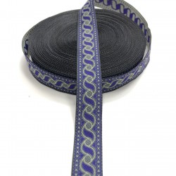 Desenli Lacivert Baskılı Kurdele 2 cm-DGK-1242 Desenli Lacivert Baskılı Kurdele 2 cm-DGK-1242
