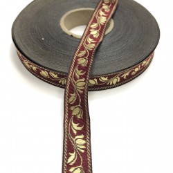 Desenli Bordo Baskılı Kurdele 2 cm-DGK-1244 Desenli Bordo Baskılı Kurdele 2 cm-DGK-1244
