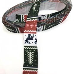 Yılbaşı Geyik Desenli Grogren Kurdele-DGK-1453