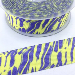 Sarı Lacivert Desenli Grogren Kurdele-DGK-1465