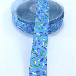 Mavi Renkli Şeker Desenli Grogren Kurdele-DGK-1476