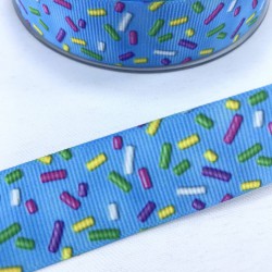 Mavi Renkli Şeker Desenli Grogren Kurdele-DGK-1476