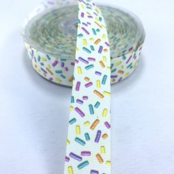 Krem Renkli Şeker Desenli Grogren Kurdele-DGK-1482 Krem Renkli Şeker Desenli Grogren Kurdele-DGK-1482