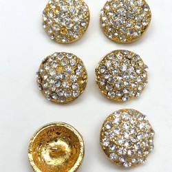 Altın Sarısı Şık Taşlı Metal Abiye Düğme-DGM-1002 Altın Sarısı Şık Taşlı Metal Abiye Düğme-DGM-1002