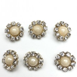 Gümüş Rengi Metal Kasalı Abiye Düğme-DGM-1006 Gümüş Rengi Metal Kasalı Abiye Düğme-DGM-1006