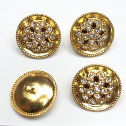 Altın Sarısı Yuvalı Taşlı Abiye Düğme-DGM-1009 Altın Sarısı Yuvalı Taşlı Abiye Düğme-DGM-1009