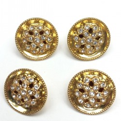 Altın Sarısı Yuvalı Taşlı Abiye Düğme-DGM-1009 Altın Sarısı Yuvalı Taşlı Abiye Düğme-DGM-1009