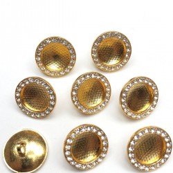 Şeffaf Gold Kasalı Plastik Düğme-DGM-1010 Şeffaf Gold Kasalı Plastik Düğme-DGM-1010