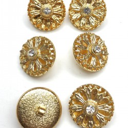 Altın Sarısı İnci Taşlı Abiye Düğme-DGM-1012 Altın Sarısı İnci Taşlı Abiye Düğme-DGM-1012