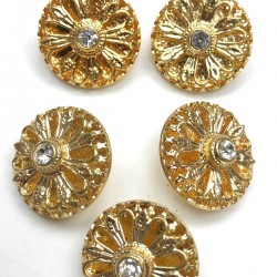 Altın Sarısı İnci Taşlı Abiye Düğme-DGM-1012 Altın Sarısı İnci Taşlı Abiye Düğme-DGM-1012