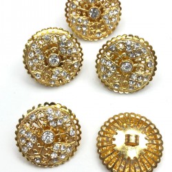 Sarı Metal Kasalı Abiye Taşlı Düğme-DGM-1015 Sarı Metal Kasalı Abiye Taşlı Düğme-DGM-1015