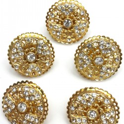 Sarı Metal Kasalı Abiye Taşlı Düğme-DGM-1015 Sarı Metal Kasalı Abiye Taşlı Düğme-DGM-1015