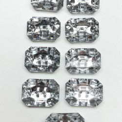 Şeffaf Dikdörtgen Ortadan Delikli Plastik Düğme-DGM-1023 Şeffaf Dikdörtgen Ortadan Delikli Plastik Düğme-DGM-1023