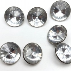 Şeffaf Metal Kasalı Plastik Taşlı Düğme-DGM-1025 Şeffaf Metal Kasalı Plastik Taşlı Düğme-DGM-1025