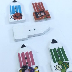 Kalem Desenli Renkli Düğme-DGM-1031 Kalem Desenli Renkli Düğme-DGM-1031