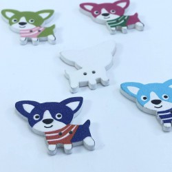 Köpek Desenli Renkli Düğme-DGM-1033 Köpek Desenli Renkli Düğme-DGM-1033