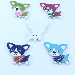 Köpek Desenli Renkli Düğme-DGM-1033 Köpek Desenli Renkli Düğme-DGM-1033