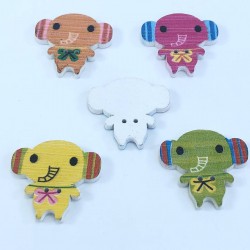 Fil Desenli Renkli Düğme-DGM-1035 Fil Desenli Renkli Düğme-DGM-1035