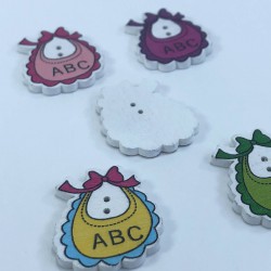 Abc Desenli Renkli Düğme-DGM-1038 Abc Desenli Renkli Düğme-DGM-1038