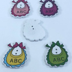 Abc Desenli Renkli Düğme-DGM-1038 Abc Desenli Renkli Düğme-DGM-1038