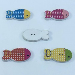 Balık Desenli Renkli Düğme-DGM-1042 Balık Desenli Renkli Düğme-DGM-1042