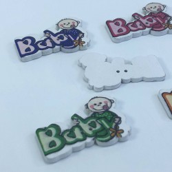 Baby Yazılı Renkli Düğme-DGM-1044 Baby Yazılı Renkli Düğme-DGM-1044