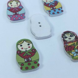 Matruşka Desenli Renkli Düğme-DGM-1045