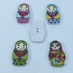 Matruşka Desenli Renkli Düğme-DGM-1045