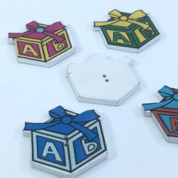 Kutu Desenli Renkli Düğme-DGM-1048 Kutu Desenli Renkli Düğme-DGM-1048