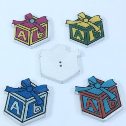 Kutu Desenli Renkli Düğme-DGM-1048 Kutu Desenli Renkli Düğme-DGM-1048