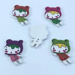 Sevimli Kız Desenli Renkli Düğme-DGM-1051 Sevimli Kız Desenli Renkli Düğme-DGM-1051