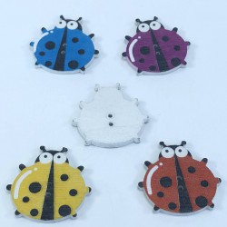 Uğur Böceği Desenli Renkli Düğme-DGM-1052 Uğur Böceği Desenli Renkli Düğme-DGM-1052