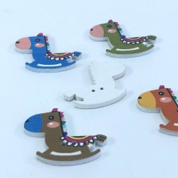 At Desenli Renkli Düğme-DGM-1055 At Desenli Renkli Düğme-DGM-1055