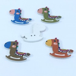 At Desenli Renkli Düğme-DGM-1055 At Desenli Renkli Düğme-DGM-1055