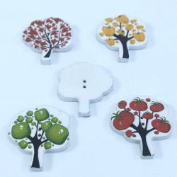 Ağaç Desenli Renkli Düğme-DGM-1056 Ağaç Desenli Renkli Düğme-DGM-1056