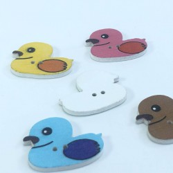 Ördek Desenli Renkli Düğme-DGM-1060 Ördek Desenli Renkli Düğme-DGM-1060